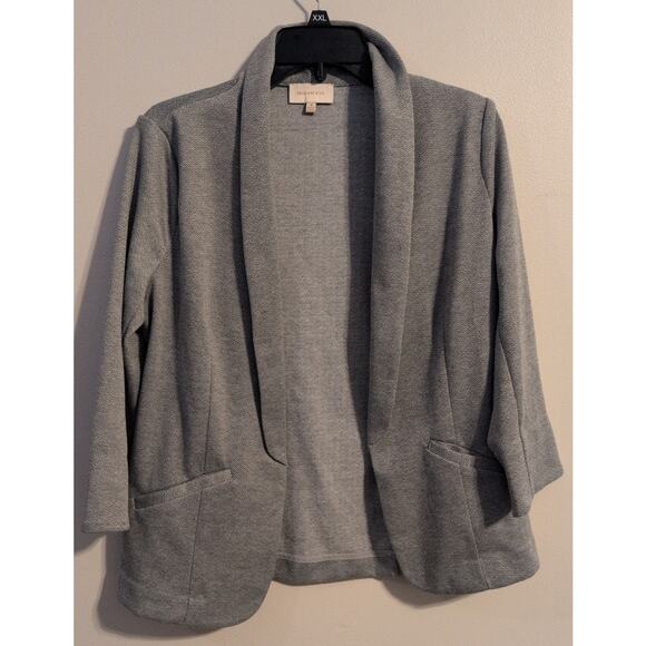 Skies Are Blue Light Gray Open-Front Cardigan/Blazer Size Medium EUC - Picture 2 of 4